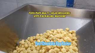 Hoogwaardige Frozen Tofu Puff VFFS-verpakkingslijn met 14-kopsweger