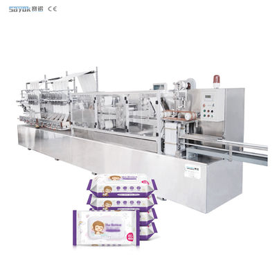 Compact ontwerp 120pcs / Pack natte doekjes maken machine met slitsen baby doekjes machines