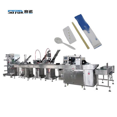 Elektrische automatische verpakkingsmachines voor servetten, lepel, vork, mes, tandenstoker, hapstokken, enz. H. Type 3 zijdelingse afdichting