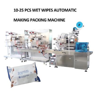 Servo-controle natte reiniging Wipe fabricage en verpakkingsapparatuur voor medium 10-25 stuks Pack