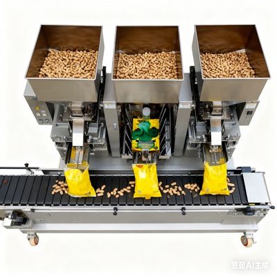 3-Head LinearAutomatic Weighing And Premade-Bag Packaging Machine For Nuts Dispensing